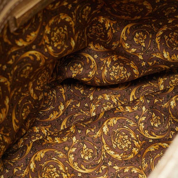 Pre Owned Versace Gold Quilted Leather Talia Vanitas Shoulder Bag