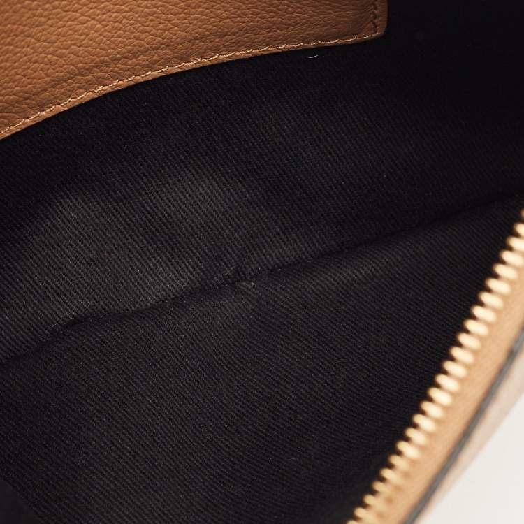 Pre Owned Versace Brown Leather Medusa Wristlet Pouch