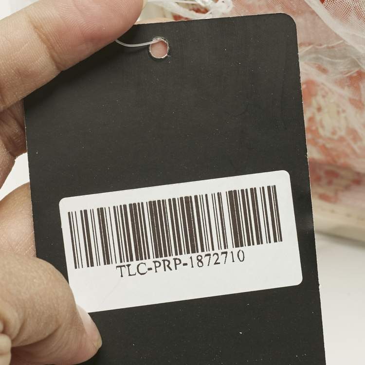 مملوكة مسبقًا Versace Orange/Pink Canvas and Raffia Small Barocco Athena Tote