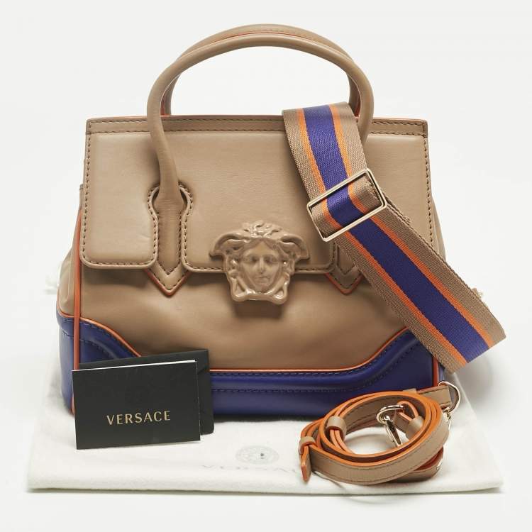 Pre Owned Versace Tricolor Leather Palazzo Empire Tote