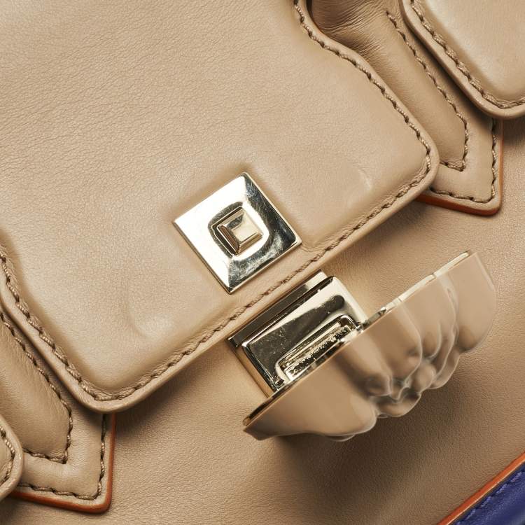 Pre Owned Versace Tricolor Leather Palazzo Empire Tote