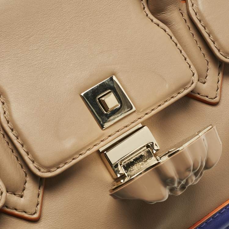 Pre Owned Versace Tricolor Leather Palazzo Empire Tote