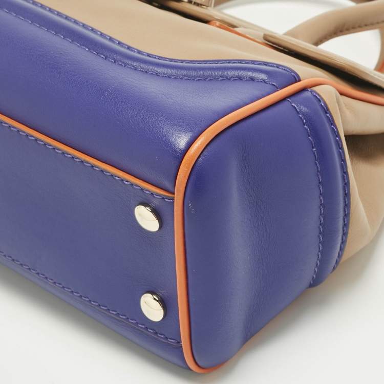 Pre Owned Versace Tricolor Leather Palazzo Empire Tote