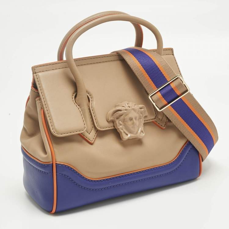 Pre Owned Versace Tricolor Leather Palazzo Empire Tote