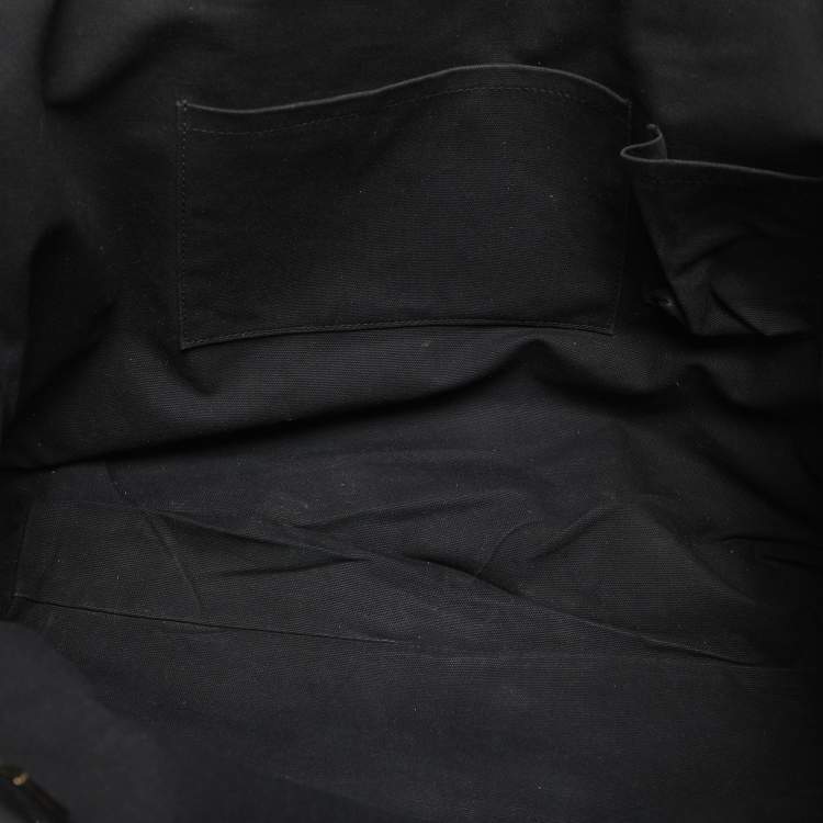 Pre Owned Versace Yellow/Black Barocco Print Coated Canvas Tote