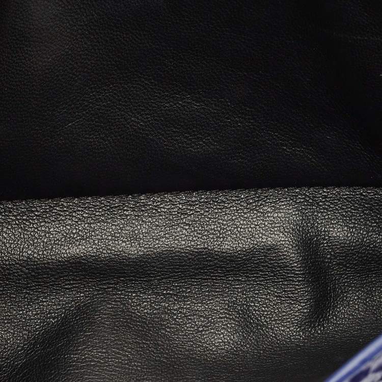 Pre Owned Versace Medusa Blue Python Chain Clutch