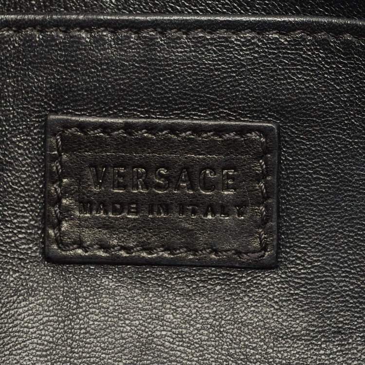 Pre Owned Versace Medusa Blue Python Chain Clutch