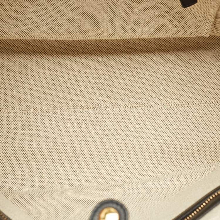 Pre Owned Versace La Medusa Beige/Black Canvas Tote