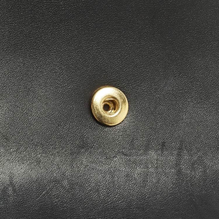 Pre Owned Versace Medusa Black Leather French Wallet