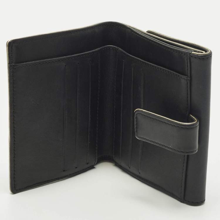 Pre Owned Versace Medusa Black Leather French Wallet