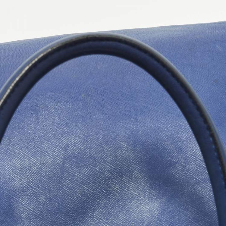 مملوكة مسبقًا Versace Blue Leather Weekender Bag