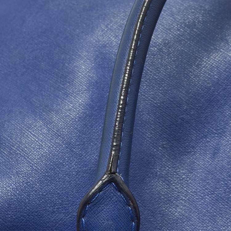 مملوكة مسبقًا Versace Blue Leather Weekender Bag