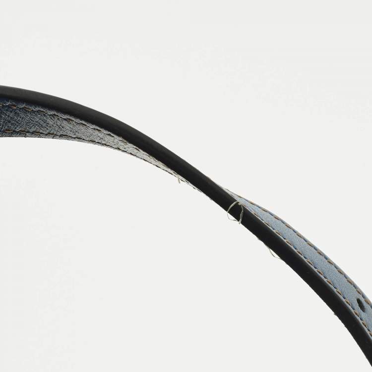 Pre Owned Versace La Medusa Small Blue Denim Tote