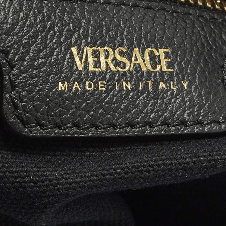 Pre Owned حقيبة يد فيرساتشي ميدوسا قماش كحلي/أسود صغيرة