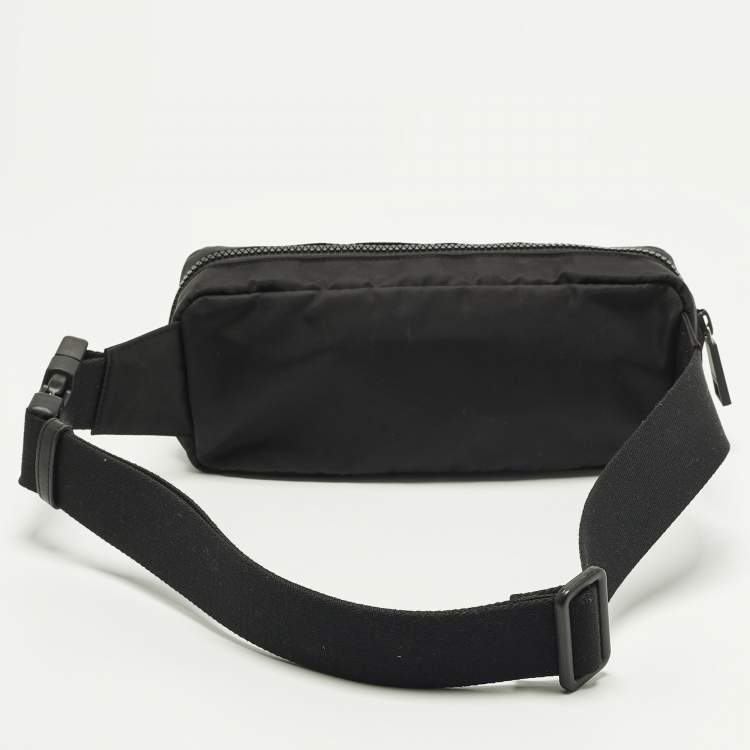Pre Owned Versace Logo Black/White Nylon Belt Bag