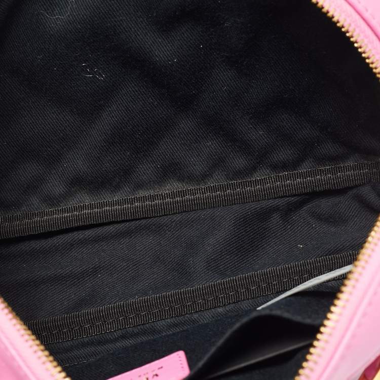 Pre Owned Versace Icon Pink Quilted Leather Medusa Belt Bag