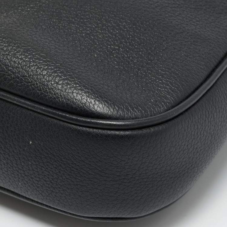 Pre Owned Versace La Medusa Mini Black Leather Hobo