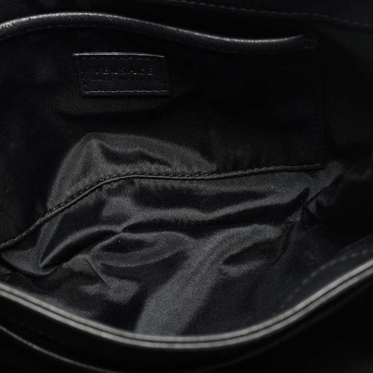 Pre Owned Versace Medusa Sultan Black Leather Shoulder Bag