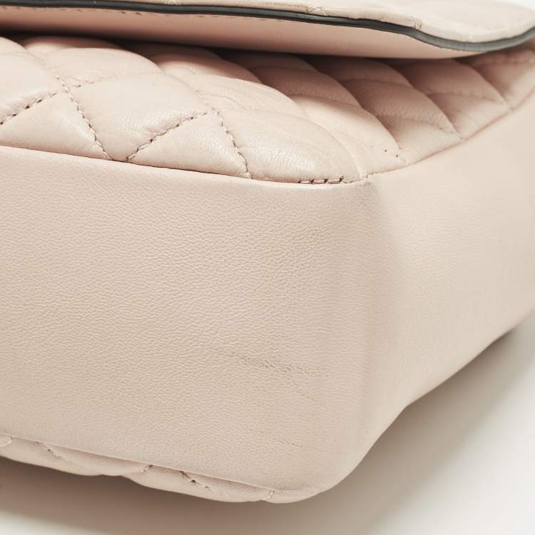 Pre Owned Versace La Medusa Pink Quilted Leather Shoulder Bag