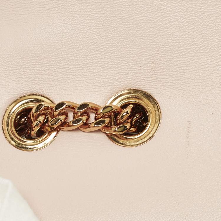 Pre Owned Versace La Medusa Pink Quilted Leather Shoulder Bag