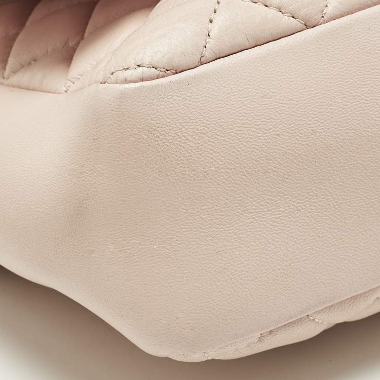 Pre Owned Versace La Medusa Pink Quilted Leather Shoulder Bag