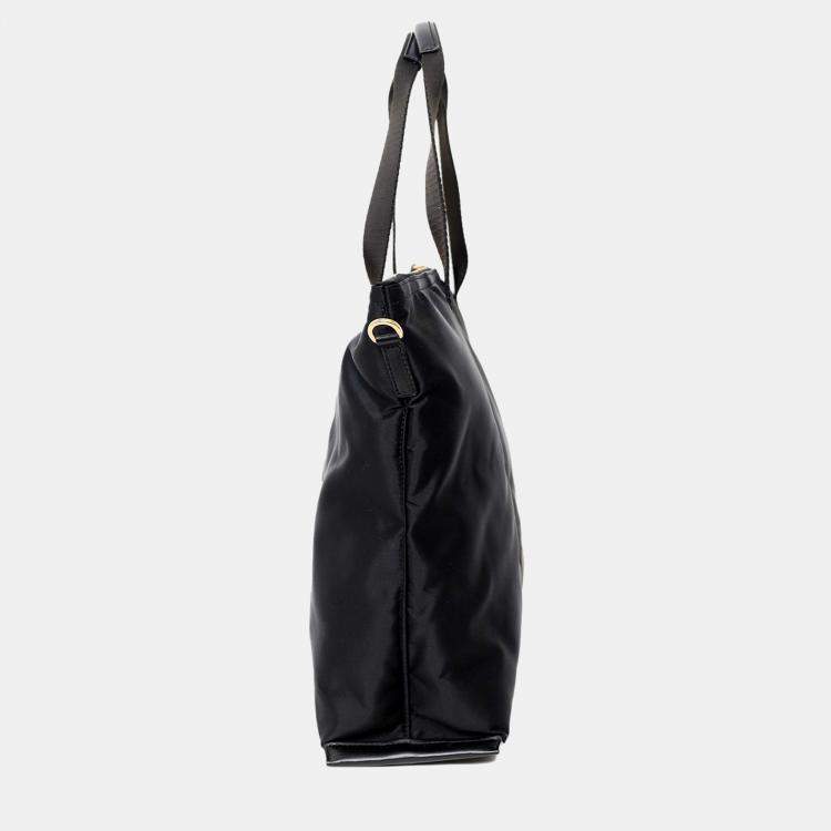 Pre Owned Versace Black Nylon La Medusa Tote Bag With Strap