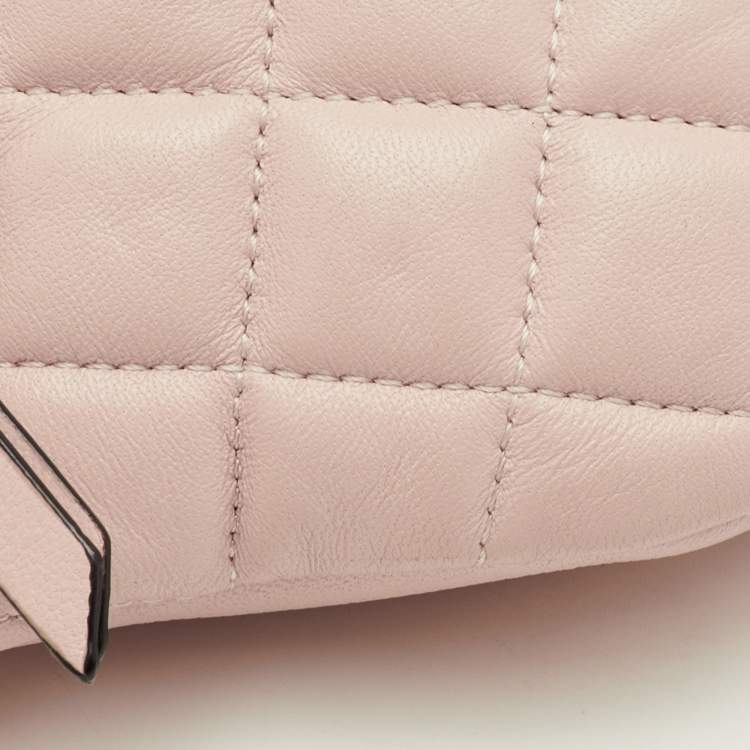 Pre Owned Versace La Medusa Light Pink Quilted Leather Fanny Pack Belt Bag