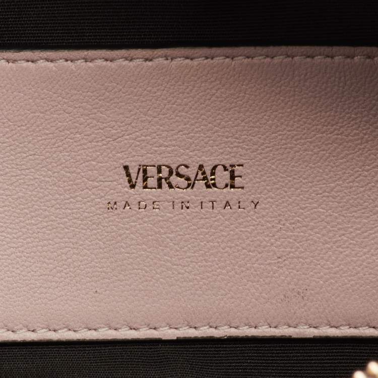 Pre Owned Versace La Medusa Light Pink Quilted Leather Fanny Pack Belt Bag