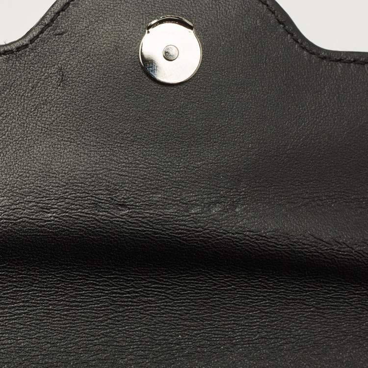 Pre Owned Versace La Medusa Crystals Black Satin Chain Clutch