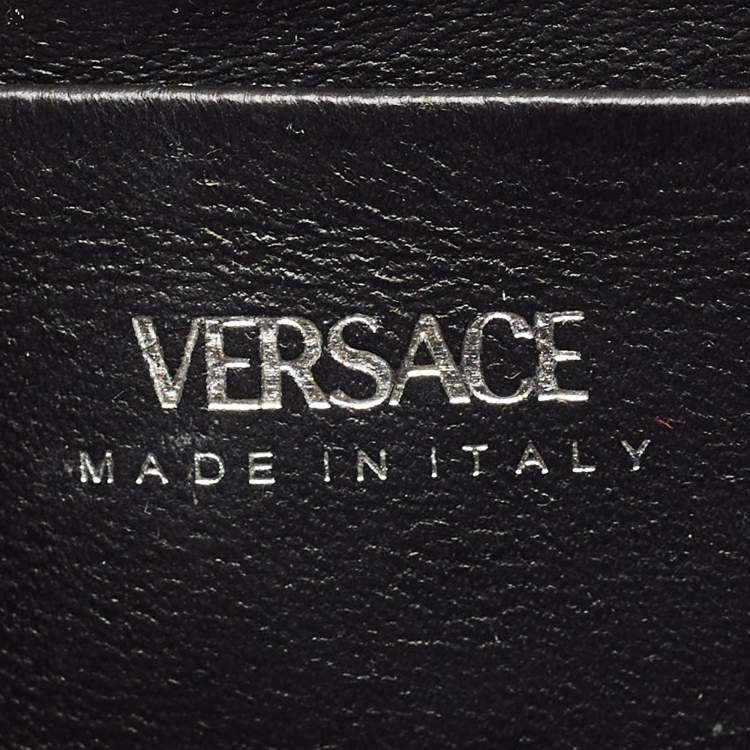 Pre Owned Versace Studded La Medusa Mini Black Leather Top Handle Bag