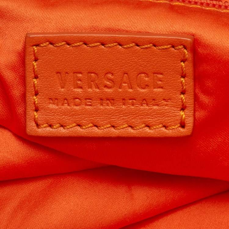 Pre Owned Versace Medusa Beige Canvas and Leather Tote