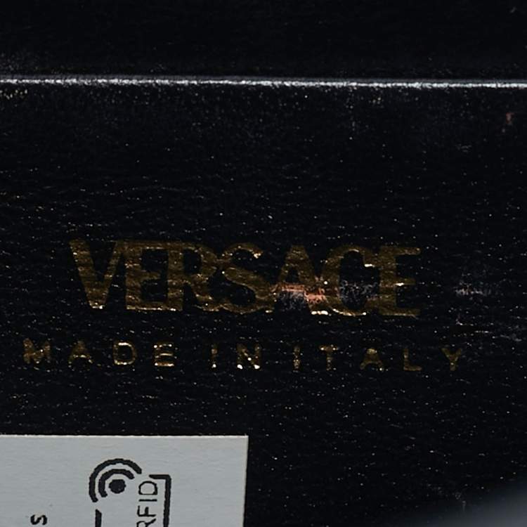 Pre Owned Versace La Medusa Mini Black Leather Top Handle Bag