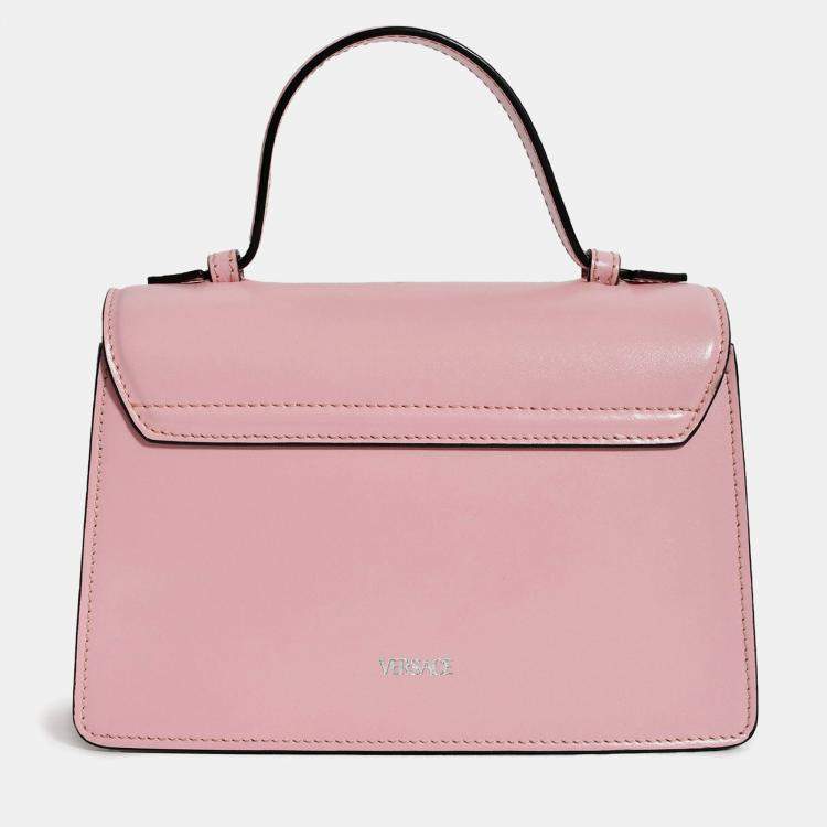 Pre Owned Versace Pink Leather Medusa Top Handle with Strap