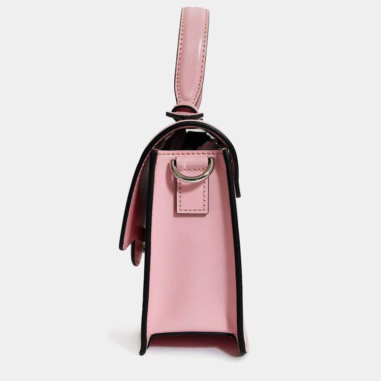 Pre Owned Versace Pink Leather Medusa Top Handle with Strap