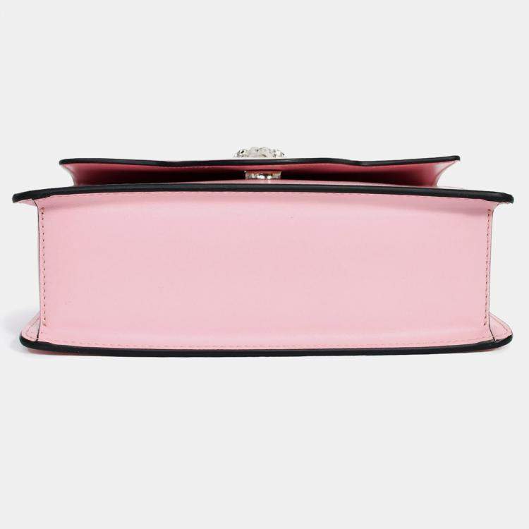 Pre Owned Versace Pink Leather Medusa Top Handle with Strap