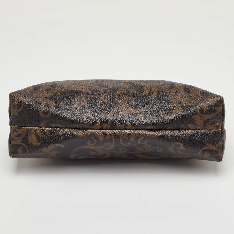 Pre Owned Versace Multicolor Barocco Print  Coated Canvas Pouch Clutch