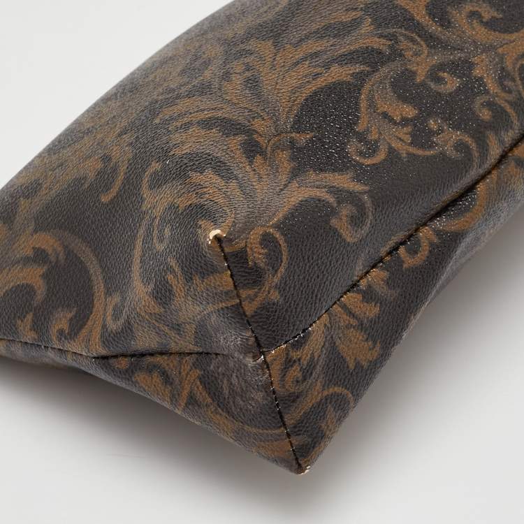 Pre Owned Versace Multicolor Barocco Print  Coated Canvas Pouch Clutch