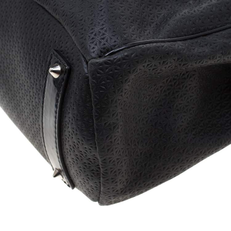 Pre Owned Versace Black Stud Leather Tote