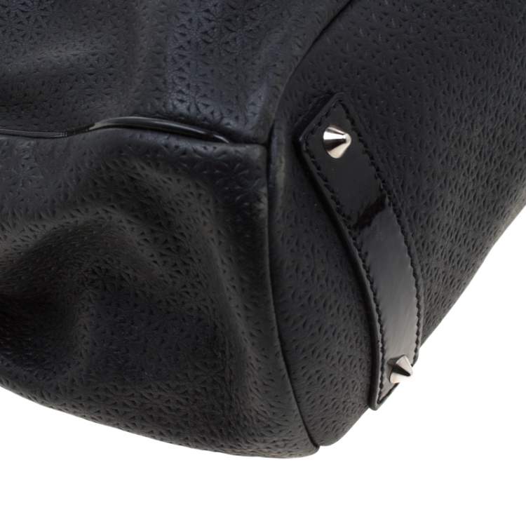 Pre Owned Versace Black Stud Leather Tote