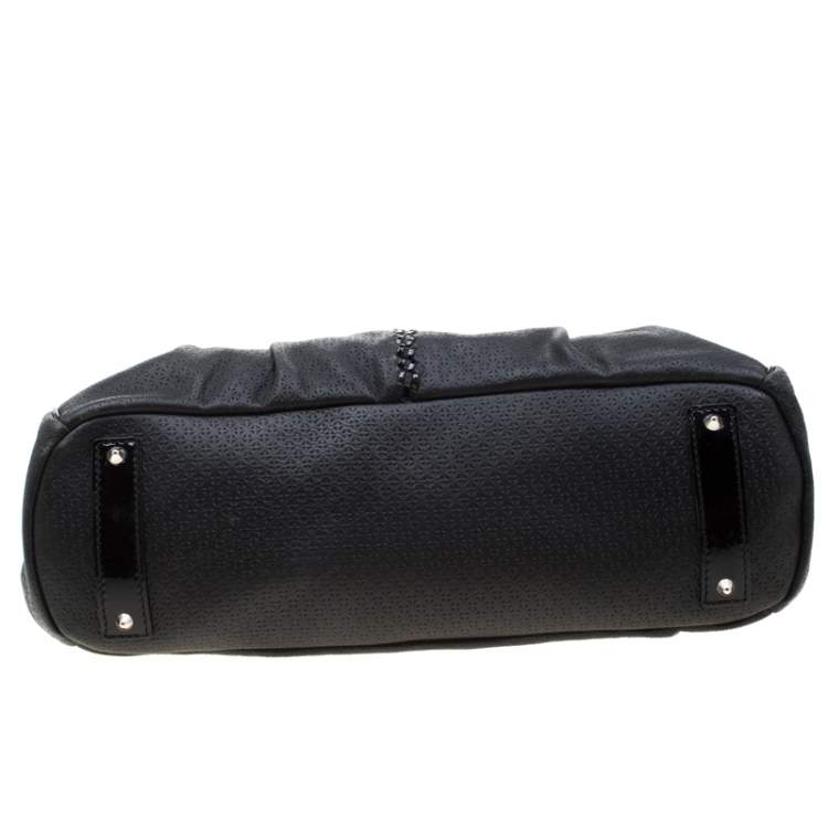 Pre Owned Versace Black Stud Leather Tote