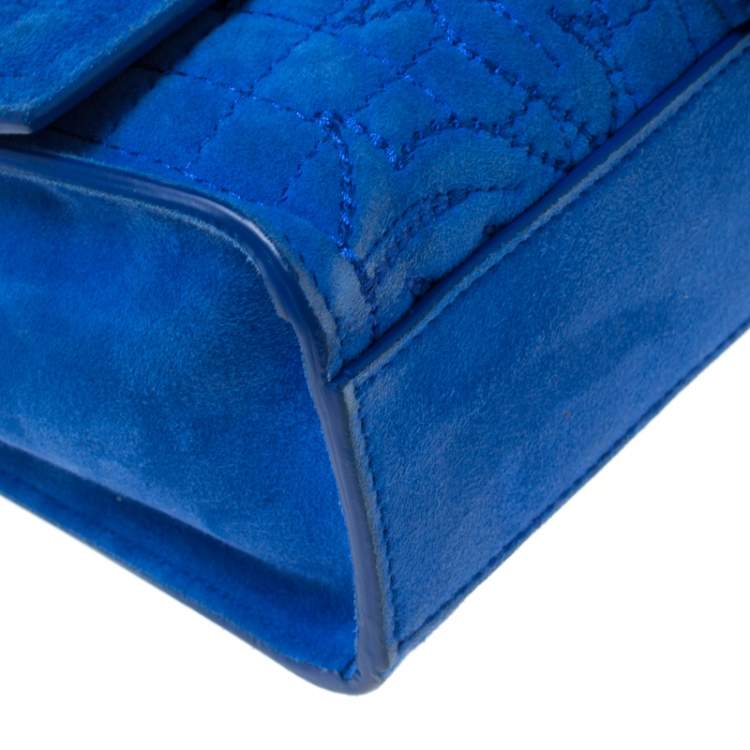 Pre Owned Versace Blue Suede Vanitas Crossbody Bag 