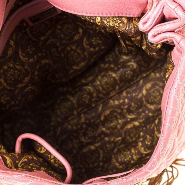 Pre Owned Versace Pink Leather Talia Vanitas Shoulder Bag