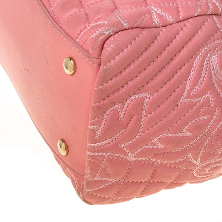 Pre Owned Versace Pink Leather Talia Vanitas Shoulder Bag