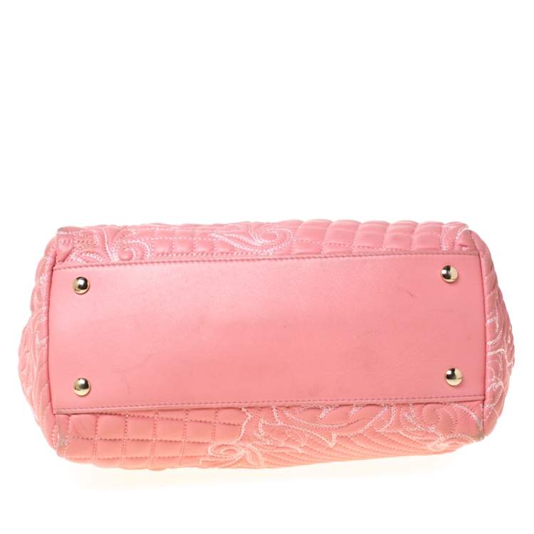 Pre Owned Versace Pink Leather Talia Vanitas Shoulder Bag