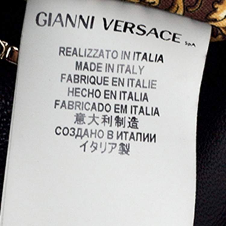 Pre Owned Versace Black Barocco Leather Altea Top Handle Bag
