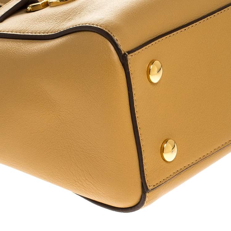 Pre Owned Versace Brown Leather Medusa Medallion Tote