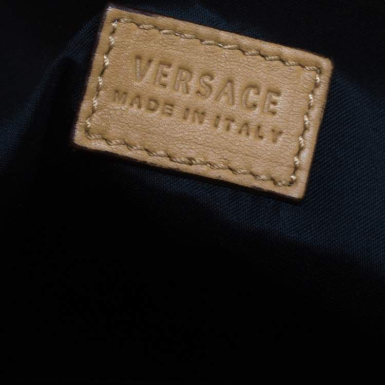 Pre Owned Versace Brown Leather Medusa Medallion Tote