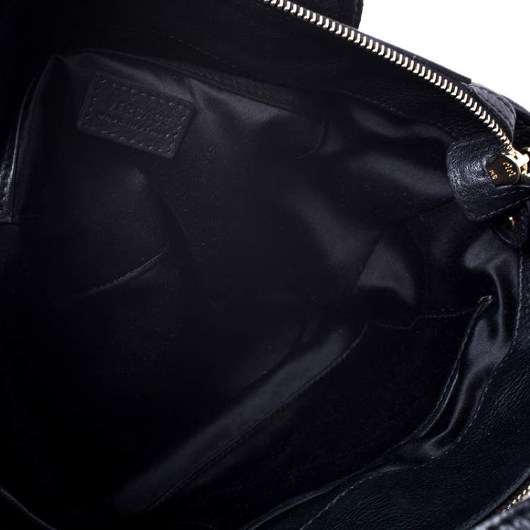 Pre Owned Versace Black Leather Shoulder Bag