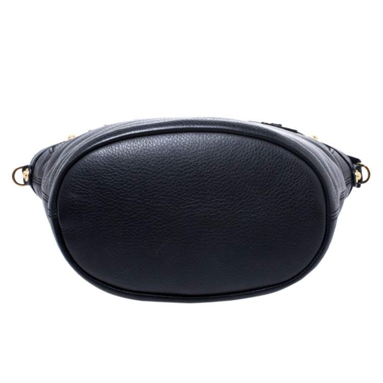 Pre Owned Versace Black Leather Shoulder Bag
