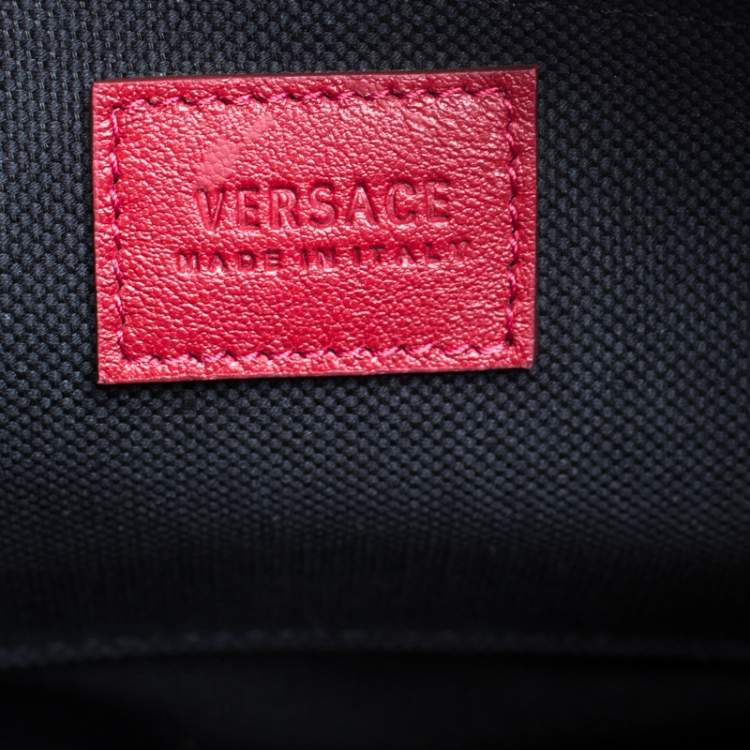 Pre Owned Versace Red Leather Studded Shoulder Bag